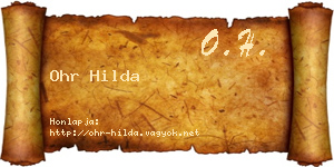 Ohr Hilda névjegykártya